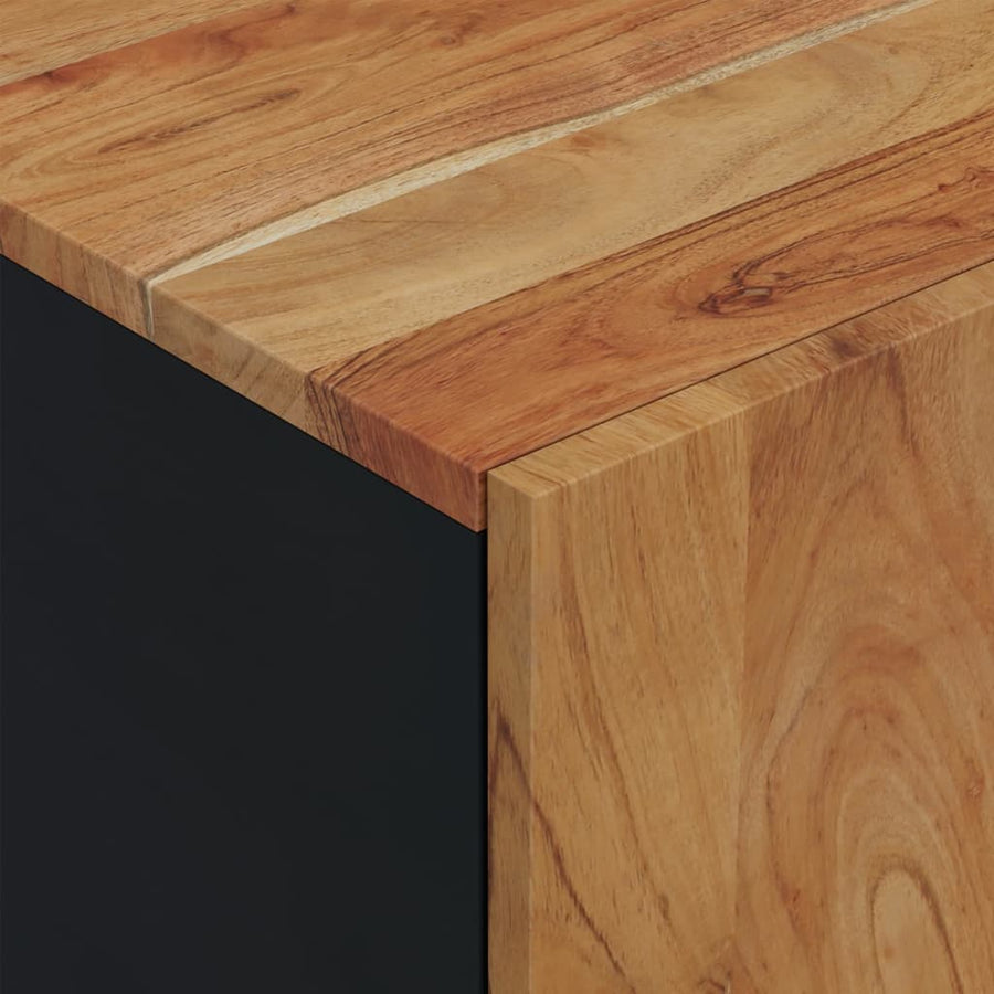Tv-Meubel 80X33X46 Cm Massief Acaciahout En Bewerkt Hout Bruin
