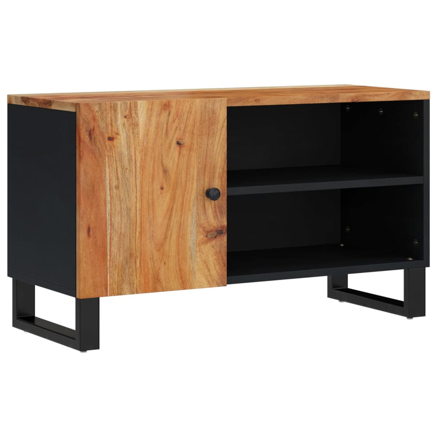 Tv-Meubel 80X33X46 Cm Massief Acaciahout En Bewerkt Hout Bruin