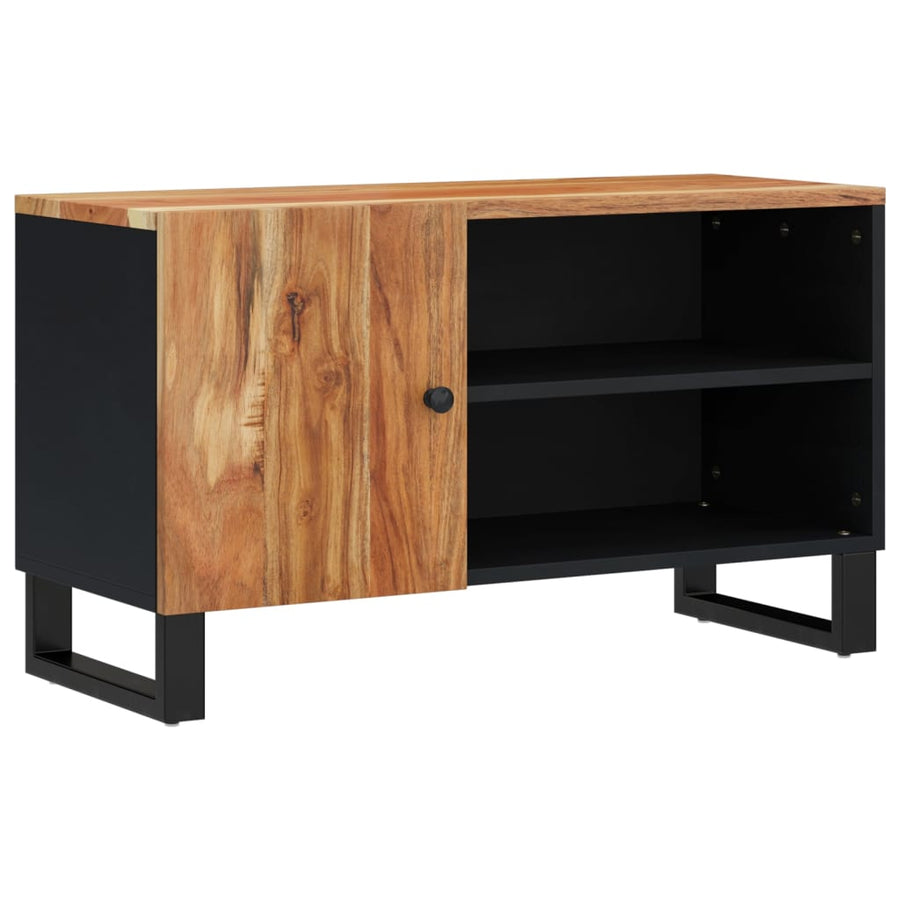 Tv-Meubel 80X33X46 Cm Massief Acaciahout En Bewerkt Hout Bruin