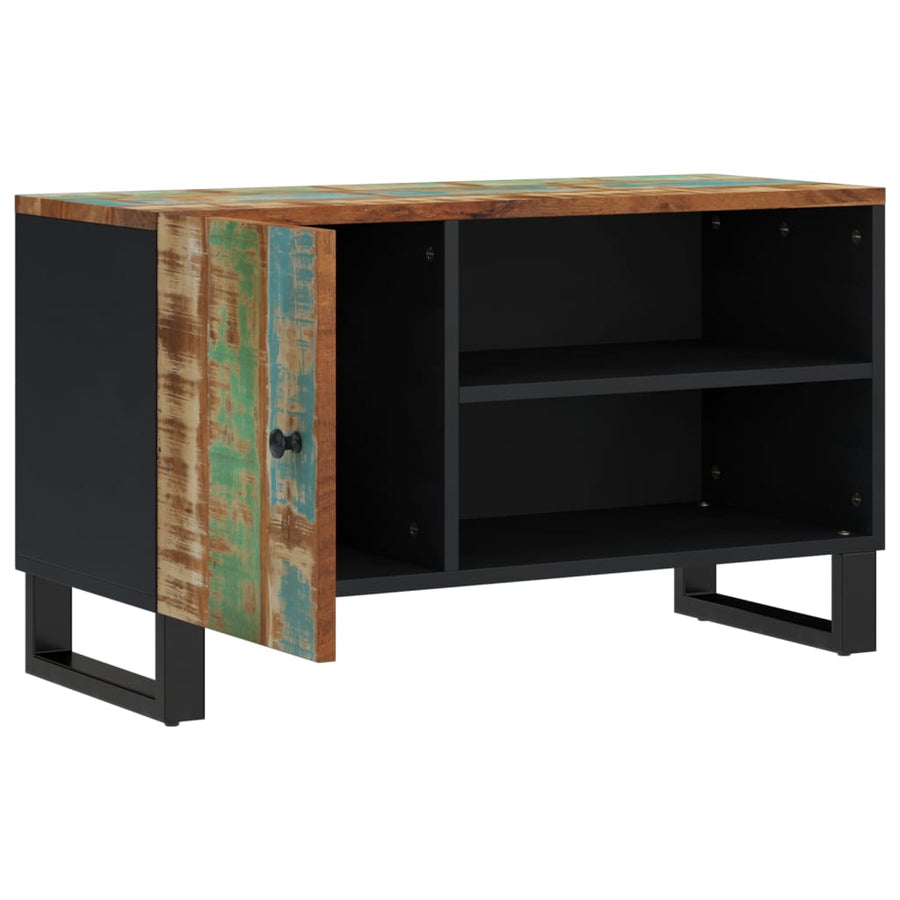 Tv-Meubel 80X33X46 Cm Massief Hout Gerecycled En Bewerkt Hout Multikleur