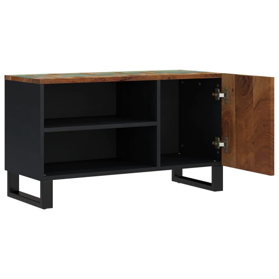 Tv-Meubel 80X33X46 Cm Massief Hout Gerecycled En Bewerkt Hout Multikleur