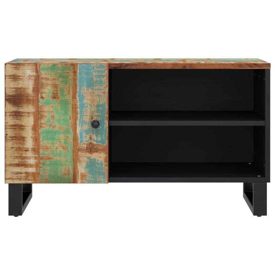 Tv-Meubel 80X33X46 Cm Massief Hout Gerecycled En Bewerkt Hout Multikleur