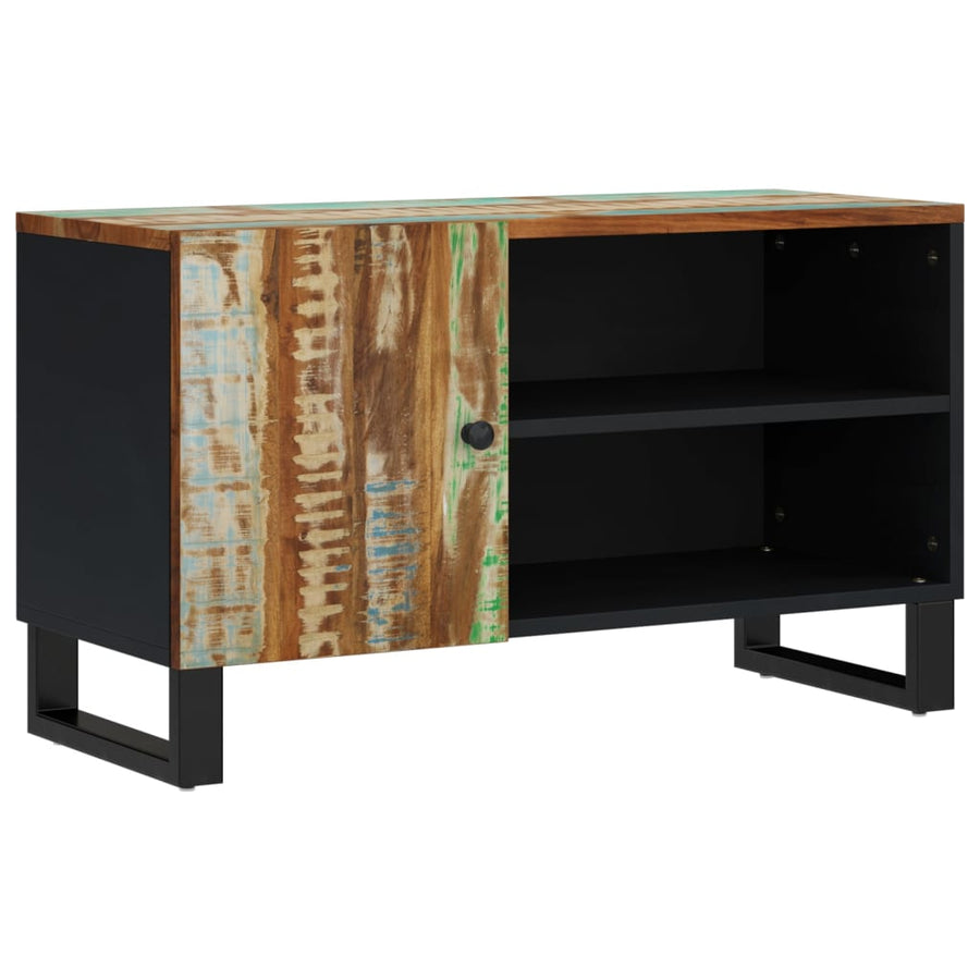 Tv-Meubel 80X33X46 Cm Massief Hout Gerecycled En Bewerkt Hout Multikleur