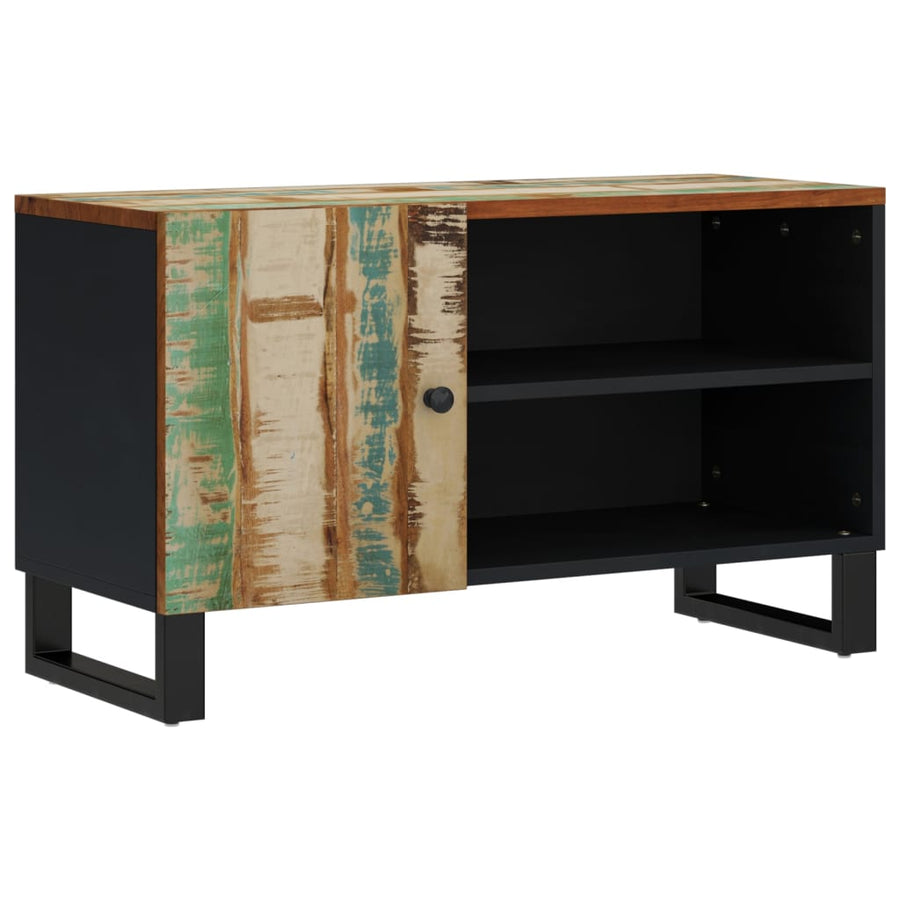 Tv-Meubel 80X33X46 Cm Massief Hout Gerecycled En Bewerkt Hout Multikleur