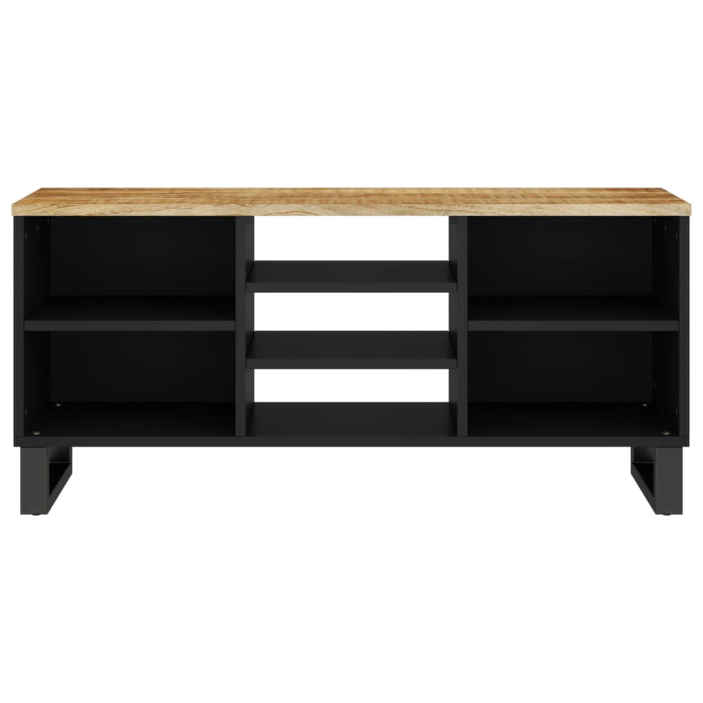 Tv-Meubel 00X33X46 Cm Massief Mangohout En Bewerkt Hout Lichtbruin