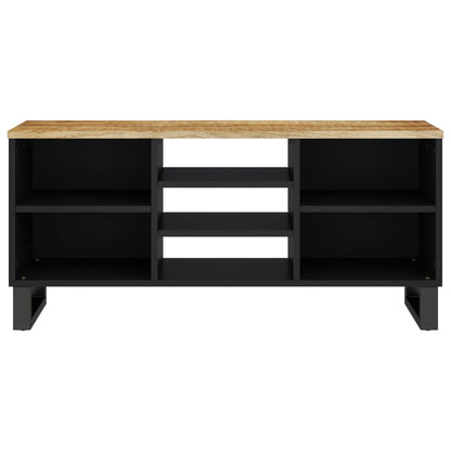 Tv-Meubel 00X33X46 Cm Massief Mangohout En Bewerkt Hout Lichtbruin