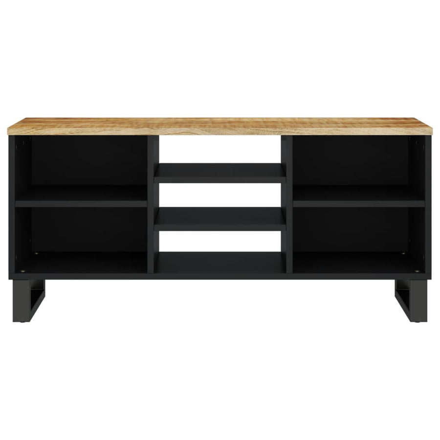 Tv-Meubel 00X33X46 Cm Massief Mangohout En Bewerkt Hout Lichtbruin