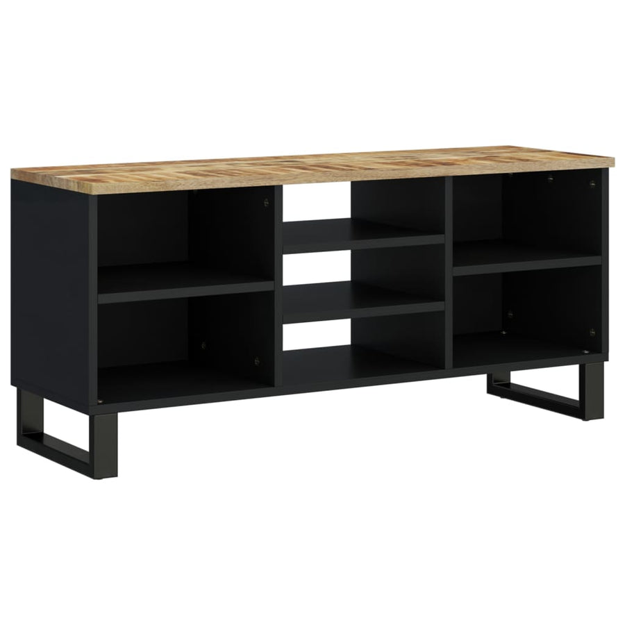 Tv-Meubel 00X33X46 Cm Massief Mangohout En Bewerkt Hout Lichtbruin