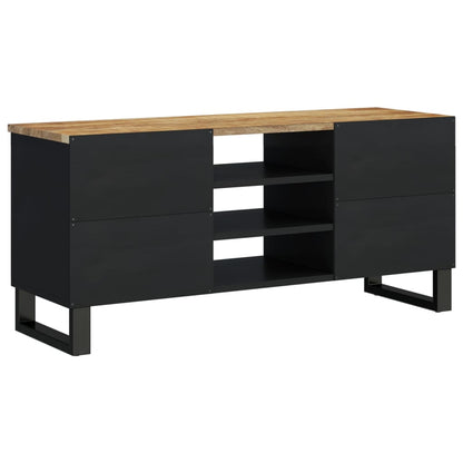 Tv-Meubel 00X33X46 Cm Massief Mangohout En Bewerkt Hout Lichtbruin