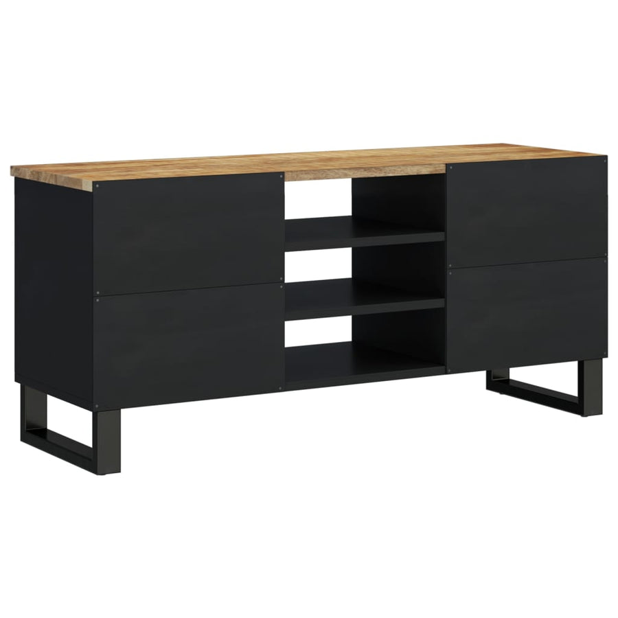 Tv-Meubel 00X33X46 Cm Massief Mangohout En Bewerkt Hout Lichtbruin