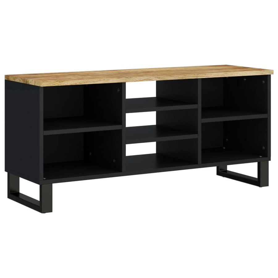 Tv-Meubel 00X33X46 Cm Massief Mangohout En Bewerkt Hout Lichtbruin