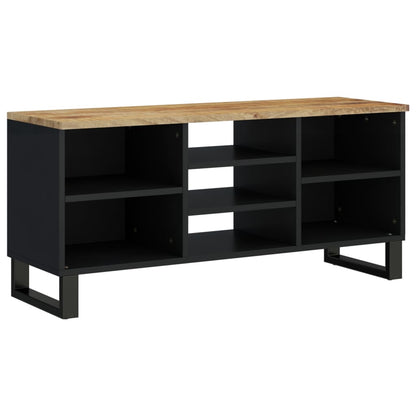 Tv-Meubel 00X33X46 Cm Massief Mangohout En Bewerkt Hout Lichtbruin