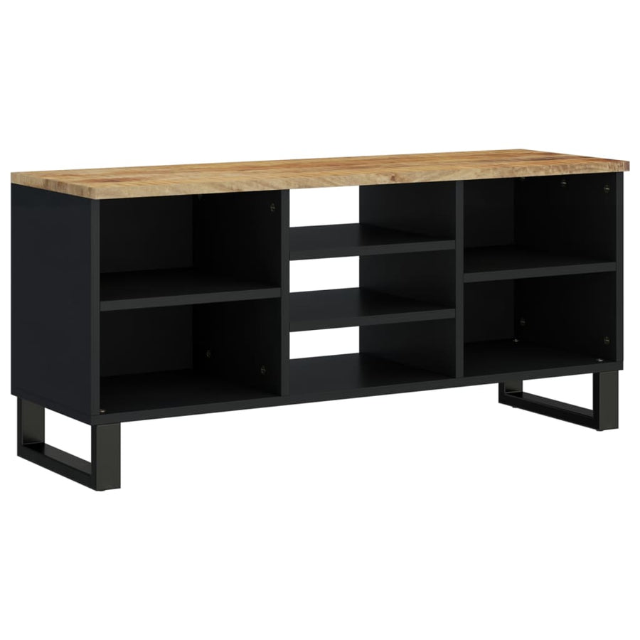 Tv-Meubel 00X33X46 Cm Massief Mangohout En Bewerkt Hout Lichtbruin