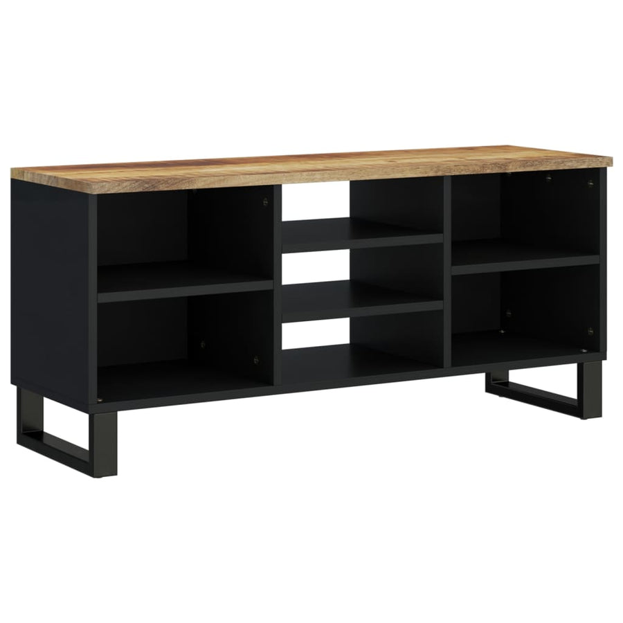 Tv-Meubel 00X33X46 Cm Massief Mangohout En Bewerkt Hout Lichtbruin