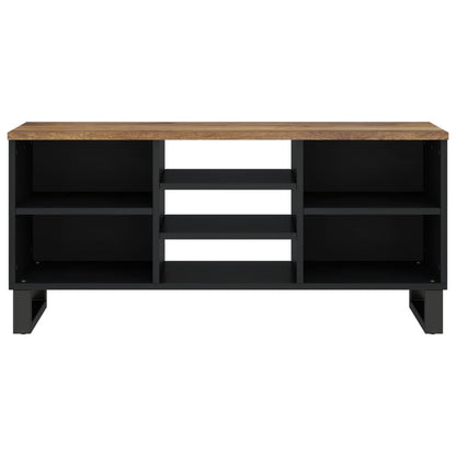 Tv-Meubel 00X33X46 Cm Massief Mangohout En Bewerkt Hout Honingbruin