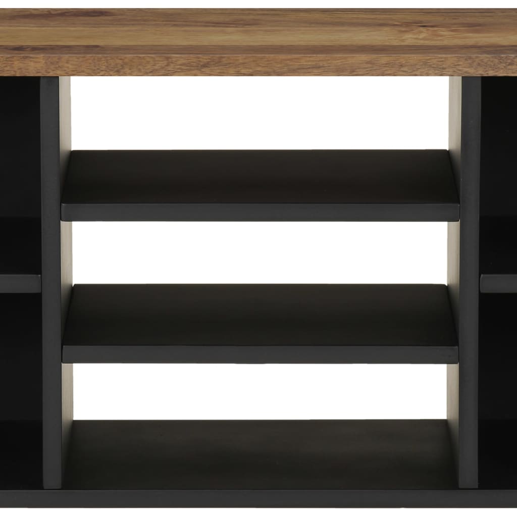Tv-Meubel 00X33X46 Cm Massief Mangohout En Bewerkt Hout Honingbruin