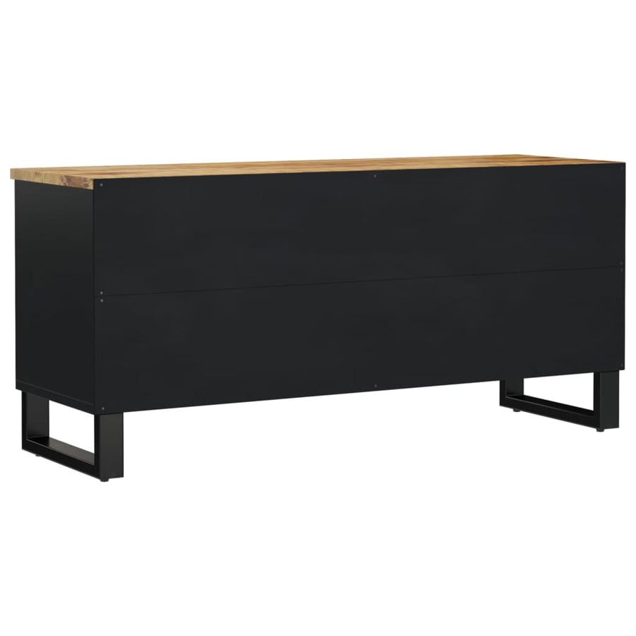 Tv-Meubel 00X33X46 Cm Massief Mangohout En Bewerkt Hout Lichtbruin