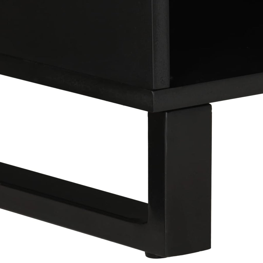 Tv-Meubel 00X33X46 Cm Massief Mangohout En Bewerkt Hout Lichtbruin