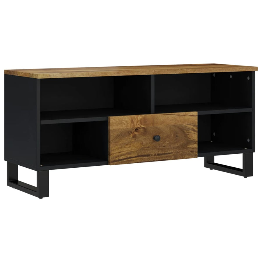 Tv-Meubel 00X33X46 Cm Massief Mangohout En Bewerkt Hout Honingbruin