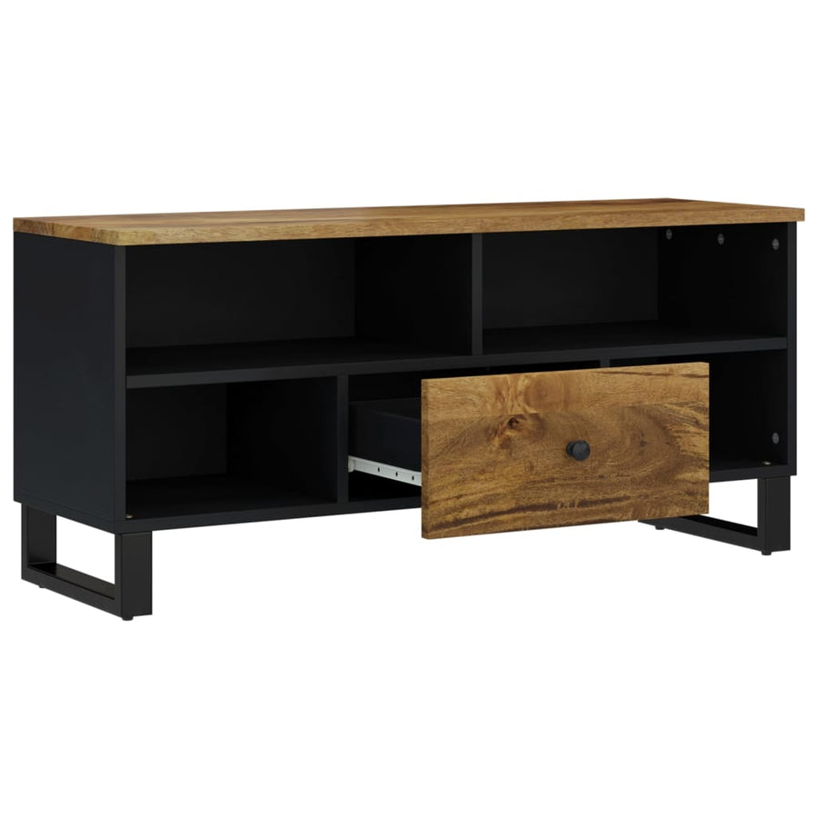 Tv-Meubel 00X33X46 Cm Massief Mangohout En Bewerkt Hout Honingbruin