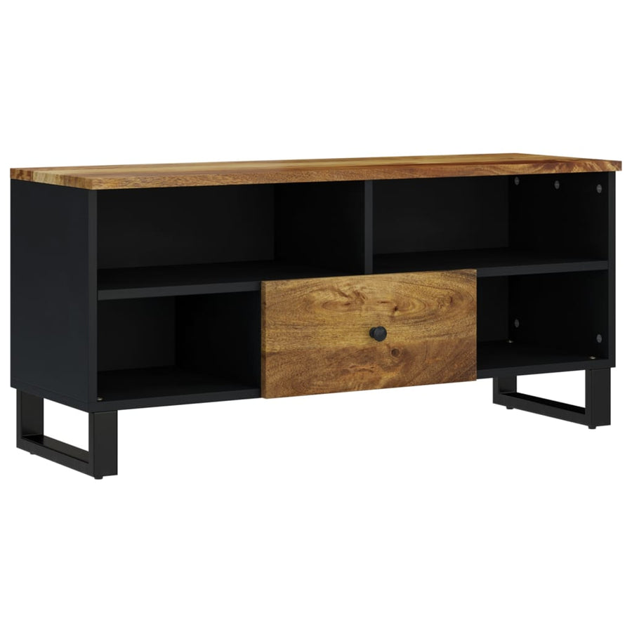 Tv-Meubel 00X33X46 Cm Massief Mangohout En Bewerkt Hout Honingbruin