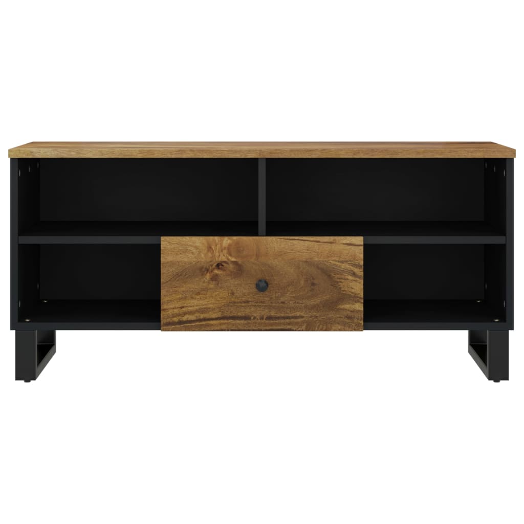 Tv-Meubel 00X33X46 Cm Massief Mangohout En Bewerkt Hout Honingbruin