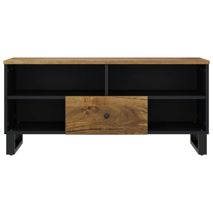 Tv-Meubel 00X33X46 Cm Massief Mangohout En Bewerkt Hout Honingbruin