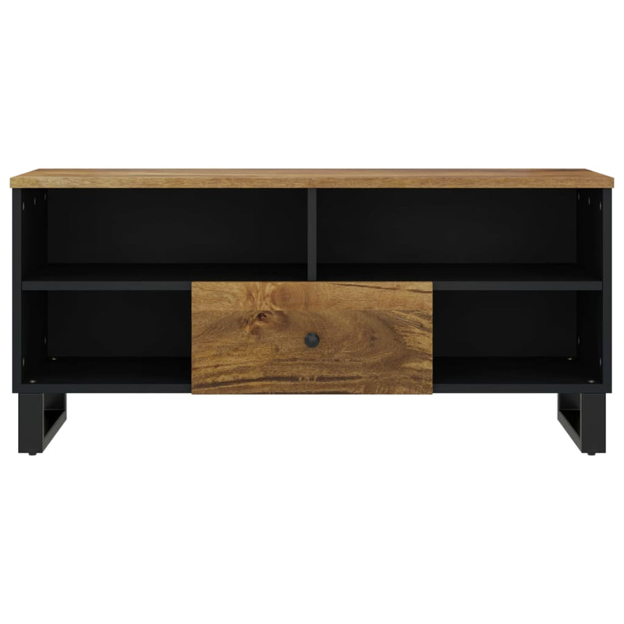 Tv-Meubel 00X33X46 Cm Massief Mangohout En Bewerkt Hout Honingbruin