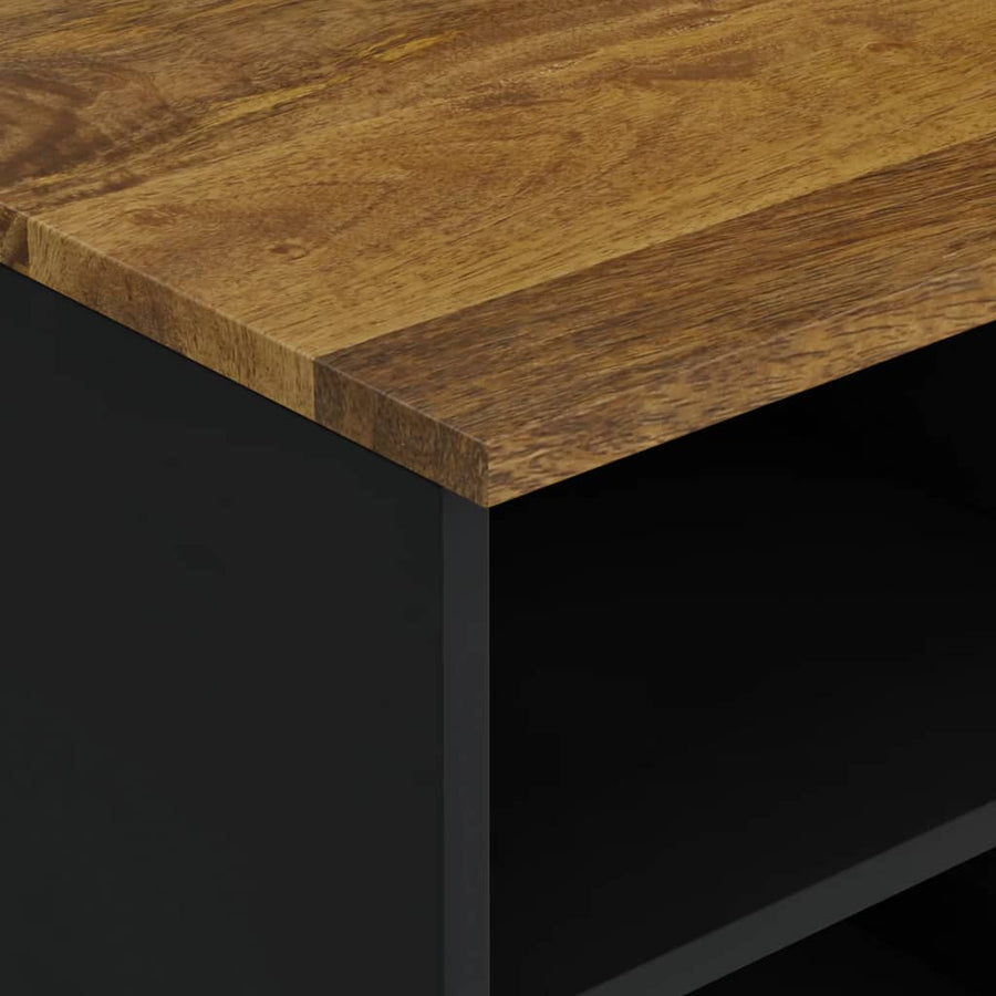 Tv-Meubel 00X33X46 Cm Massief Mangohout En Bewerkt Hout Honingbruin