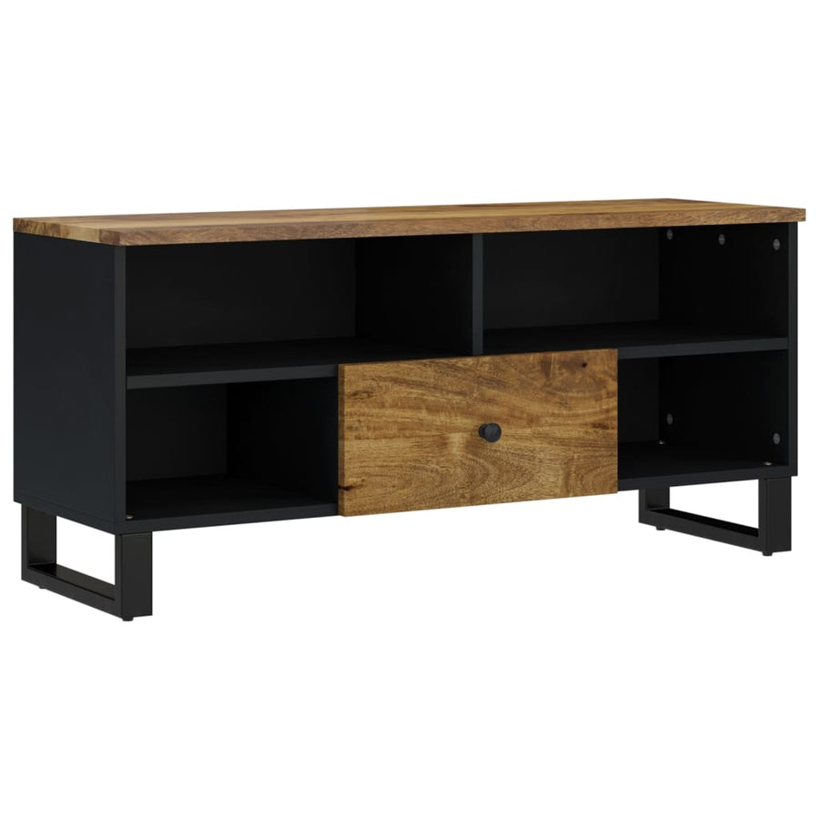 Tv-Meubel 00X33X46 Cm Massief Mangohout En Bewerkt Hout Honingbruin