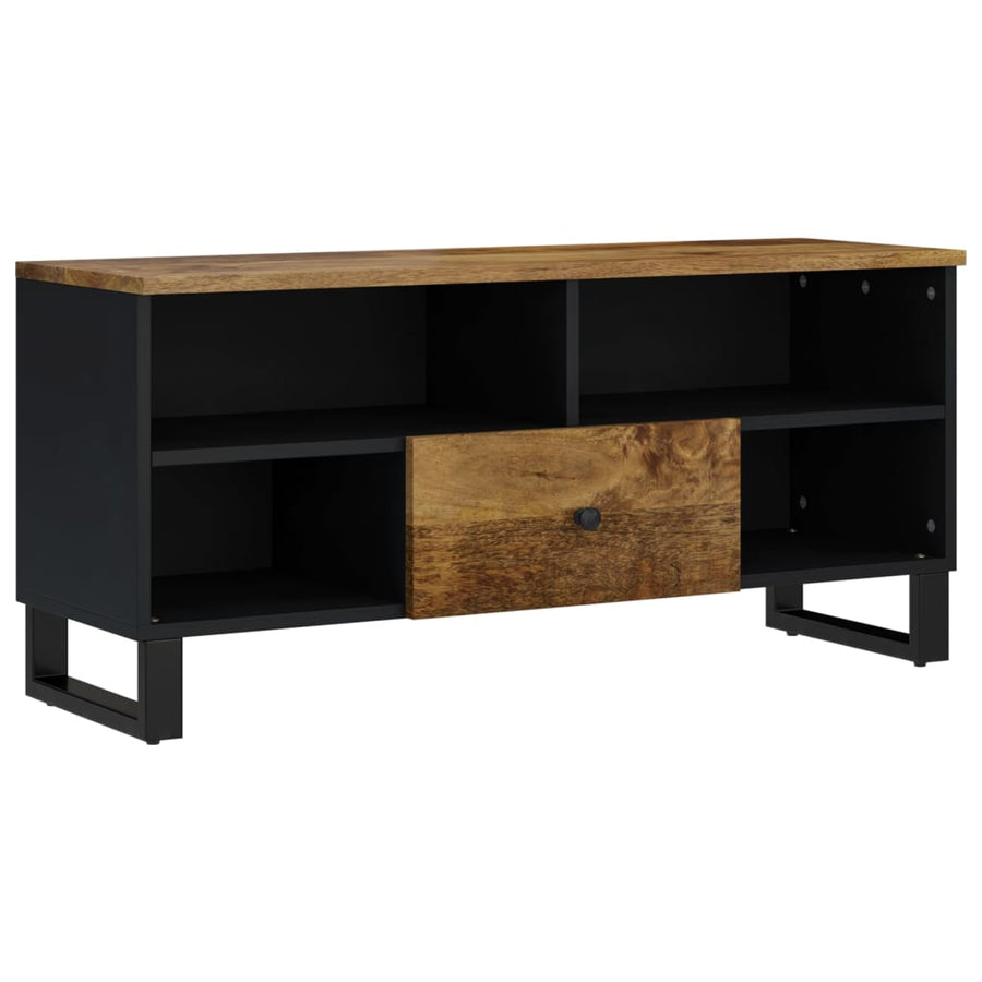 Tv-Meubel 00X33X46 Cm Massief Mangohout En Bewerkt Hout Honingbruin