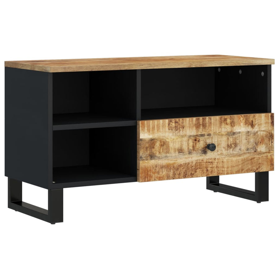 Tv-meubel 80x33x46 cm massief mangohout en bewerkt hout