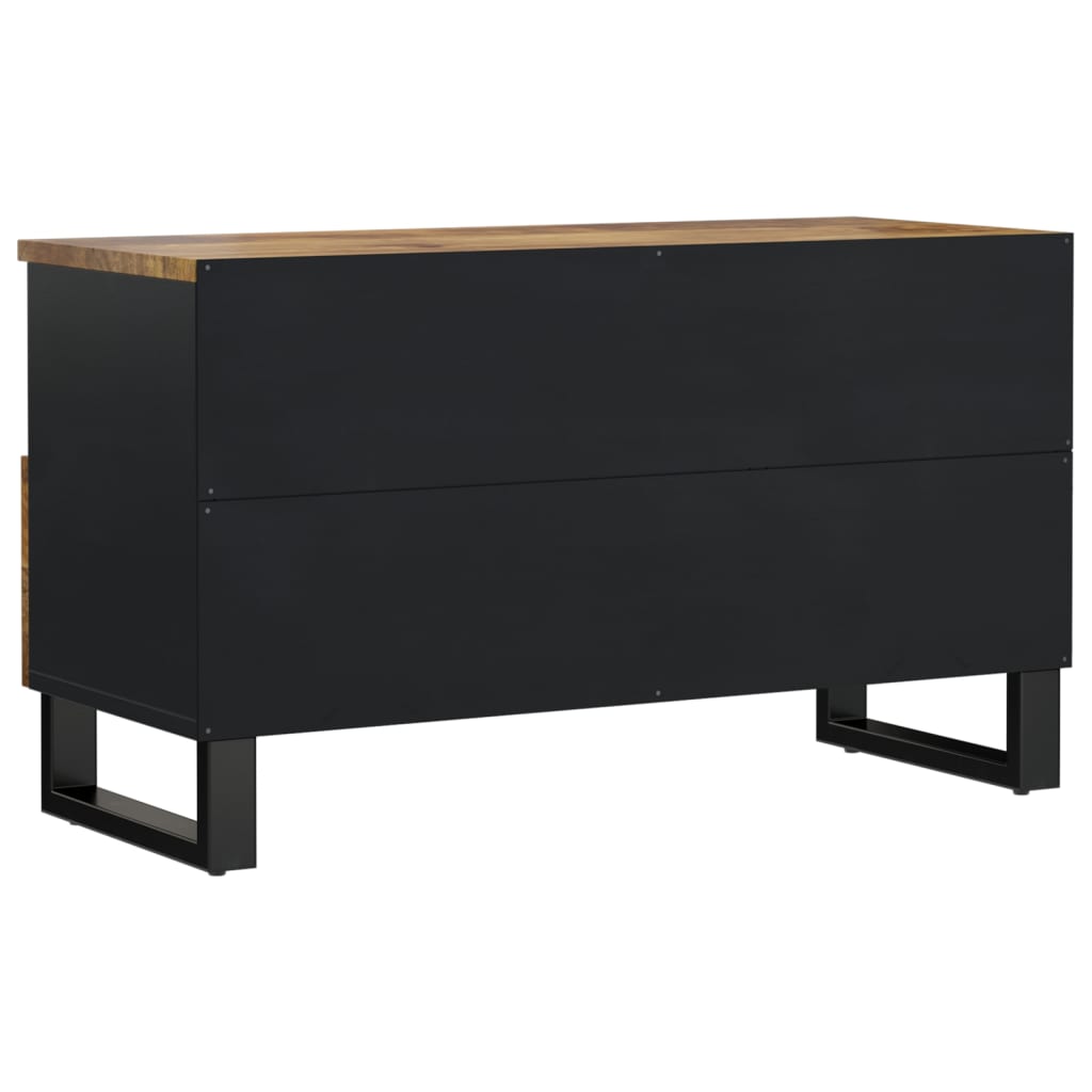 Tv-Meubel 80X33X46 Cm Massief Mangohout En Bewerkt Hout Honingbruin