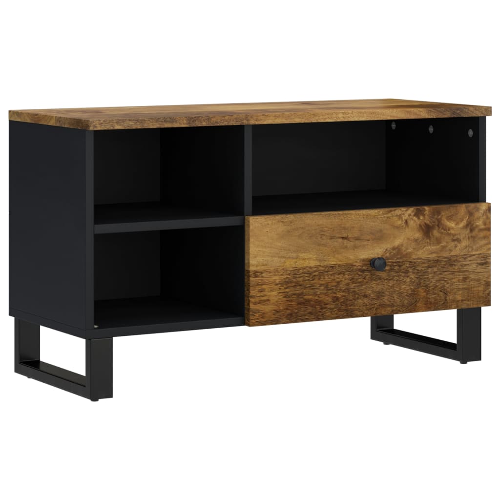 Tv-Meubel 80X33X46 Cm Massief Mangohout En Bewerkt Hout Honingbruin