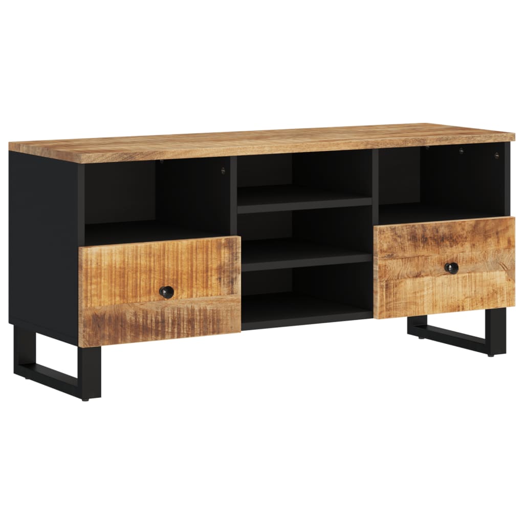 Tv-Meubel 00X33X46 Cm Massief Mangohout En Bewerkt Hout Bruin