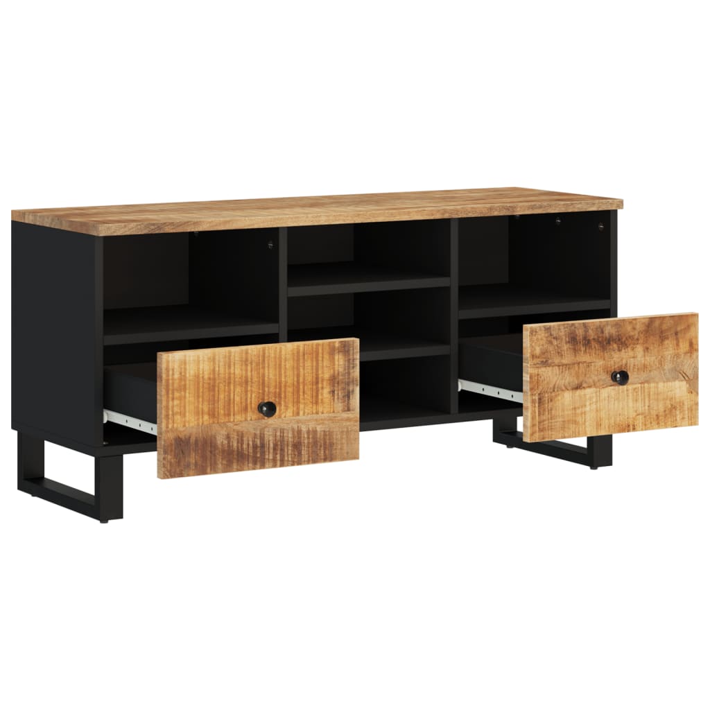 Tv-Meubel 00X33X46 Cm Massief Mangohout En Bewerkt Hout Bruin
