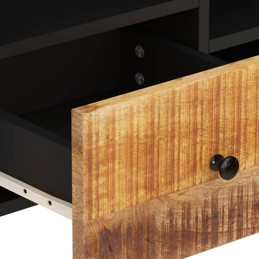 Tv-Meubel 00X33X46 Cm Massief Mangohout En Bewerkt Hout Bruin