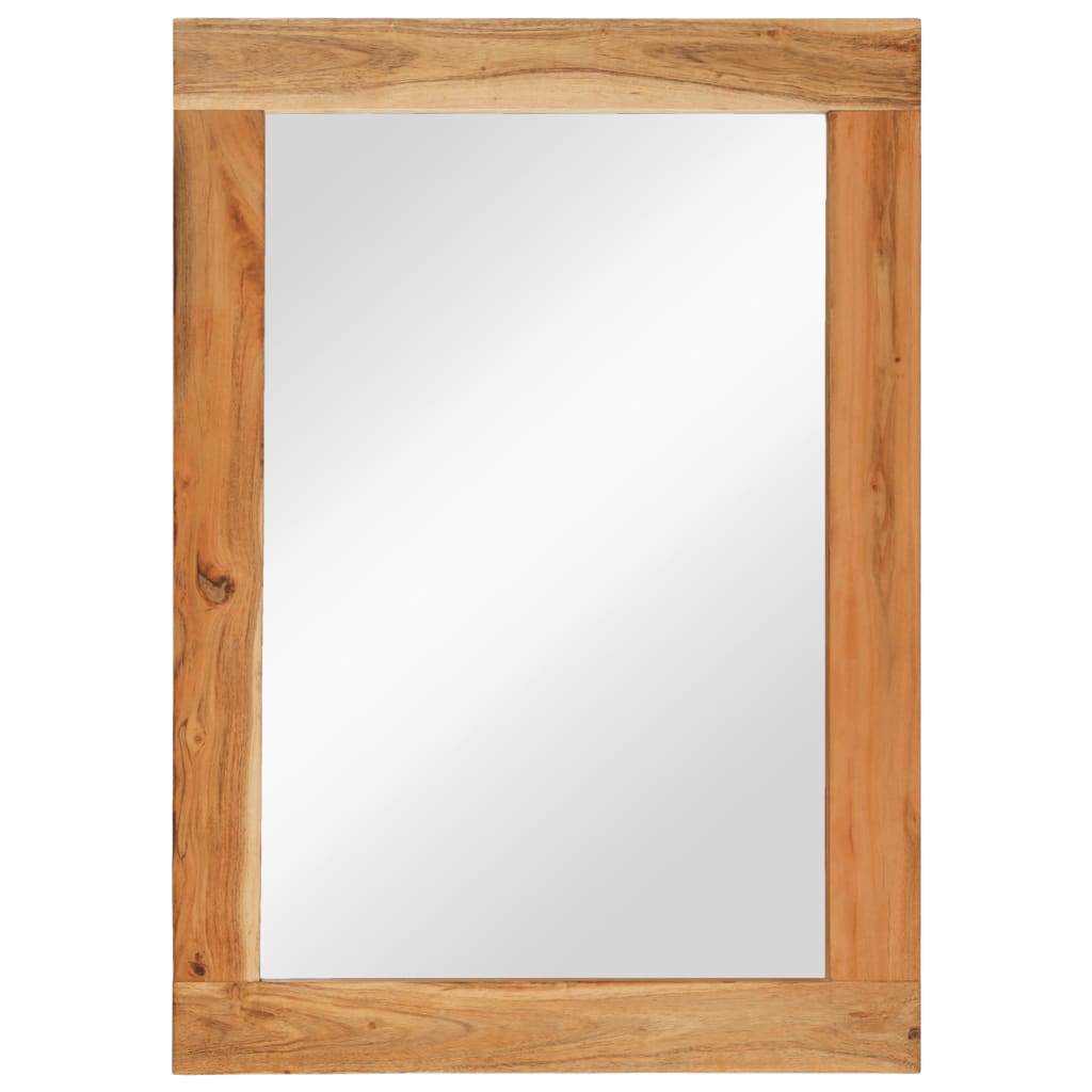 Spiegel 70X50 Cm Massief Acaciahout En Glas Bruin