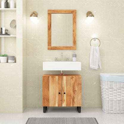 Spiegel 70X50 Cm Massief Acaciahout En Glas Bruin