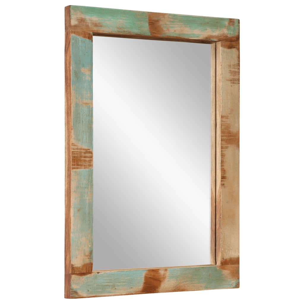 Spiegel 70X50 Cm Massief Gerecycled Hout En Glas Multikleur