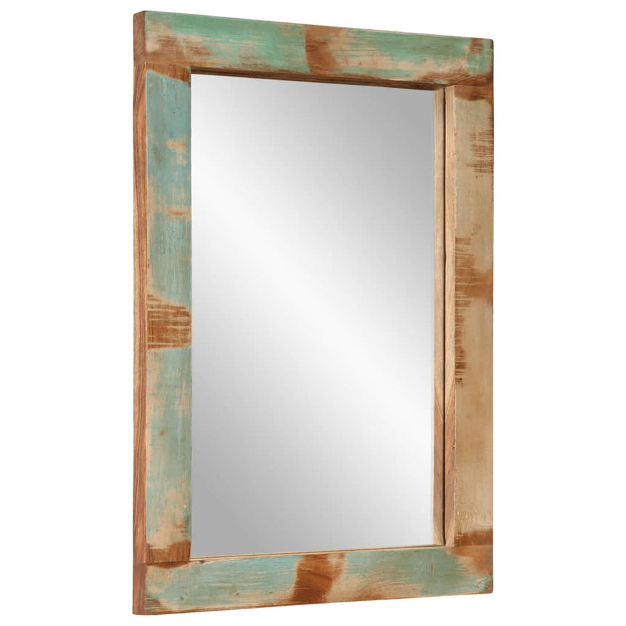 Spiegel 70X50 Cm Massief Gerecycled Hout En Glas Multikleur