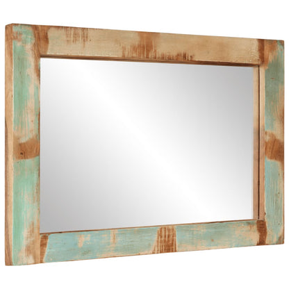 Spiegel 70X50 Cm Massief Gerecycled Hout En Glas Multikleur
