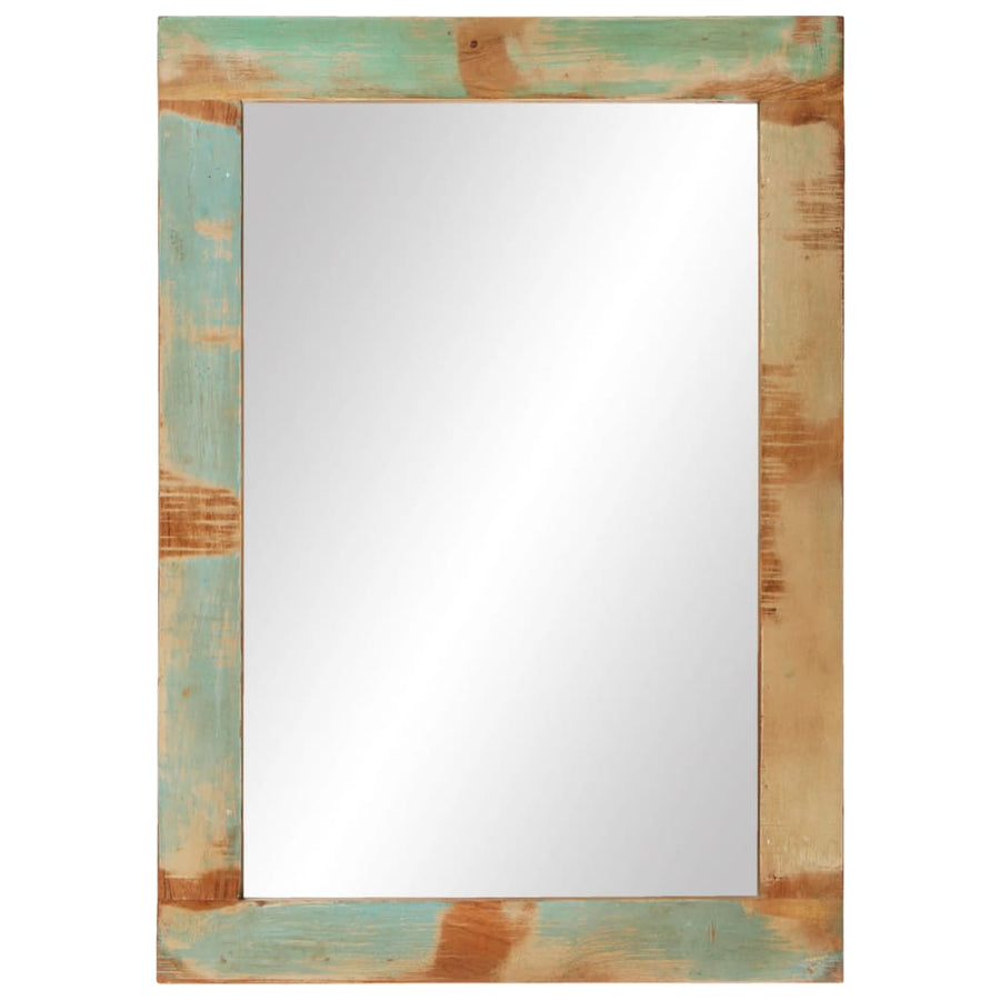 Spiegel 70X50 Cm Massief Gerecycled Hout En Glas Multikleur