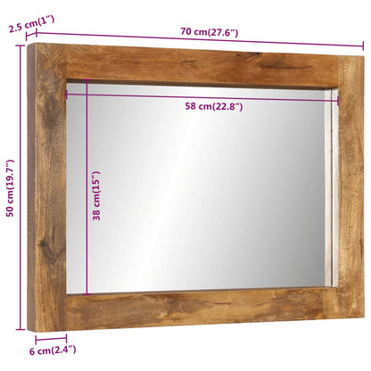 Spiegel 70x50 cm massief mangohout en glas