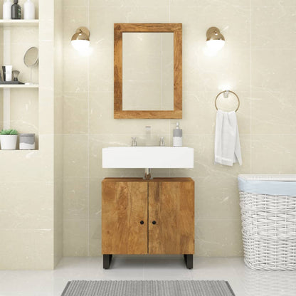Spiegel 70x50 cm massief mangohout en glas