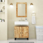Wastafelkast 62x33x58 cm massief mangohout bewerkt hout