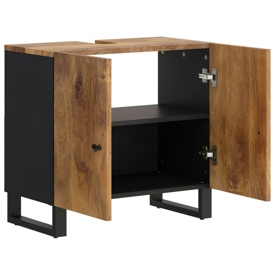 Wastafelkast 62X33X58 Cm Massief Mangohout En Bewerkt Hout
