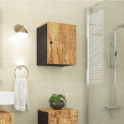 Badkamerwandkast 38x33x48 cm massief mangohout lichtbruin