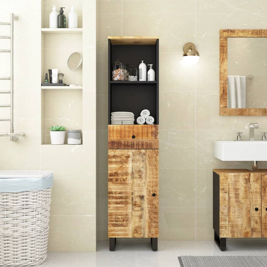 Badkamerkast 38X33X160 Cm Massief Mangohout