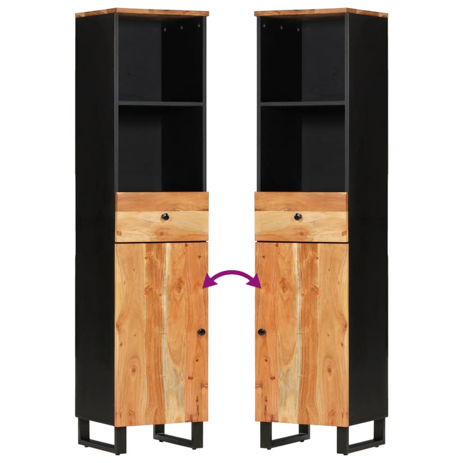 Badkamerwandkast 38X33X160 Cm Massief Acaciahout Bruin